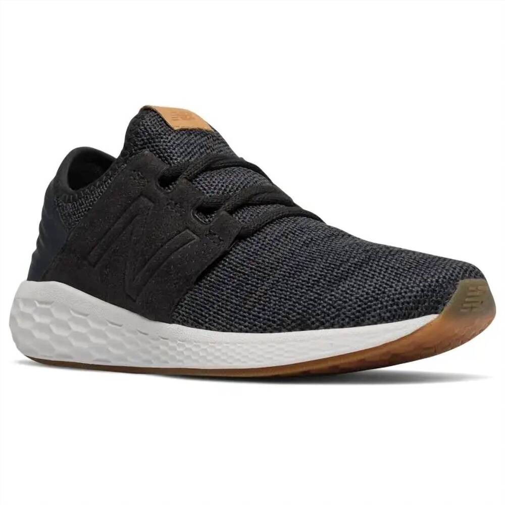 NEW NEW BALANCE women's fresh foam cruz v2 knit running shoes in black/white sol